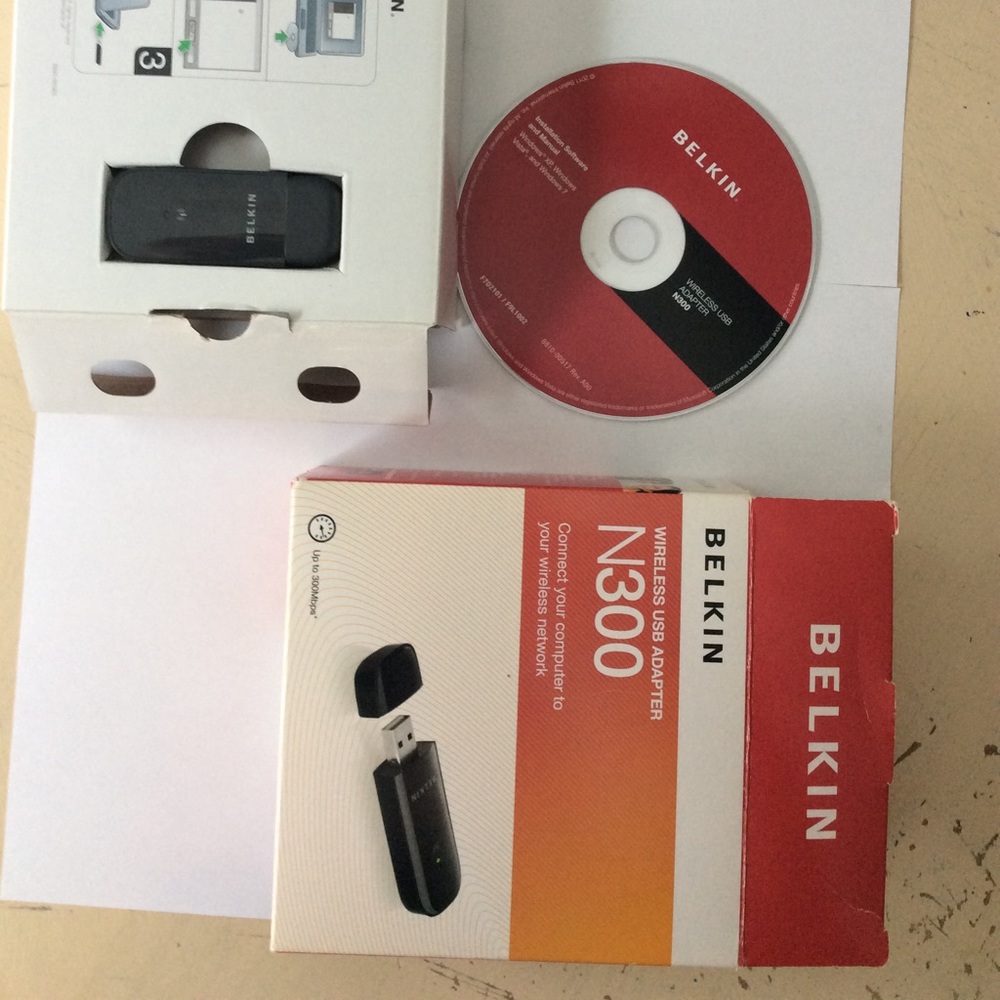 Belkin N300 Wireless USB Adapter plus disk